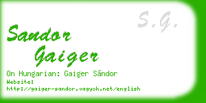 sandor gaiger business card